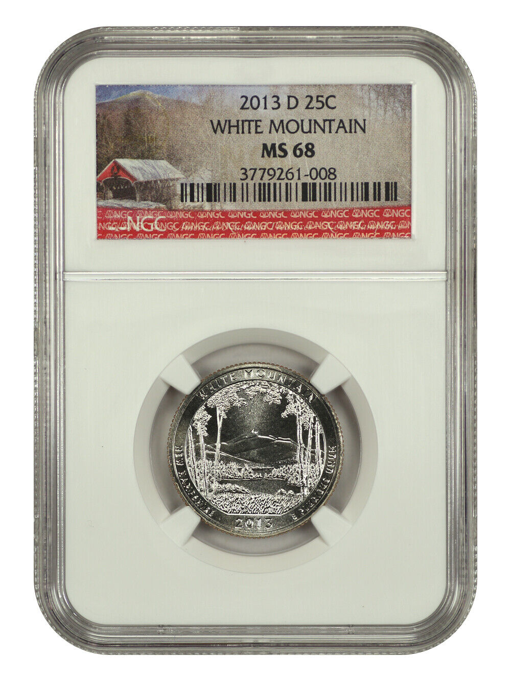 2013-D 25C White Mountain NP NGC MS68 - Type 1 - Clad