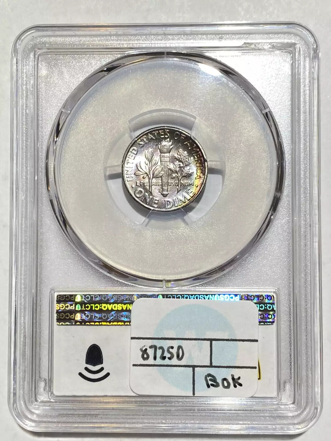 1960 D Dimes Roosevelt PCGS MS-66+ FB Rainbow Toning