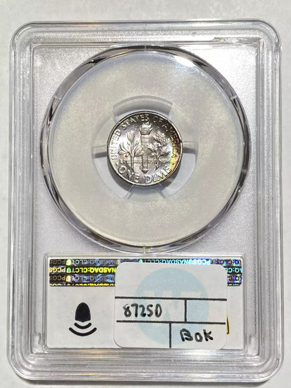 1960 D Dimes Roosevelt PCGS MS-66+ FB Rainbow Toning