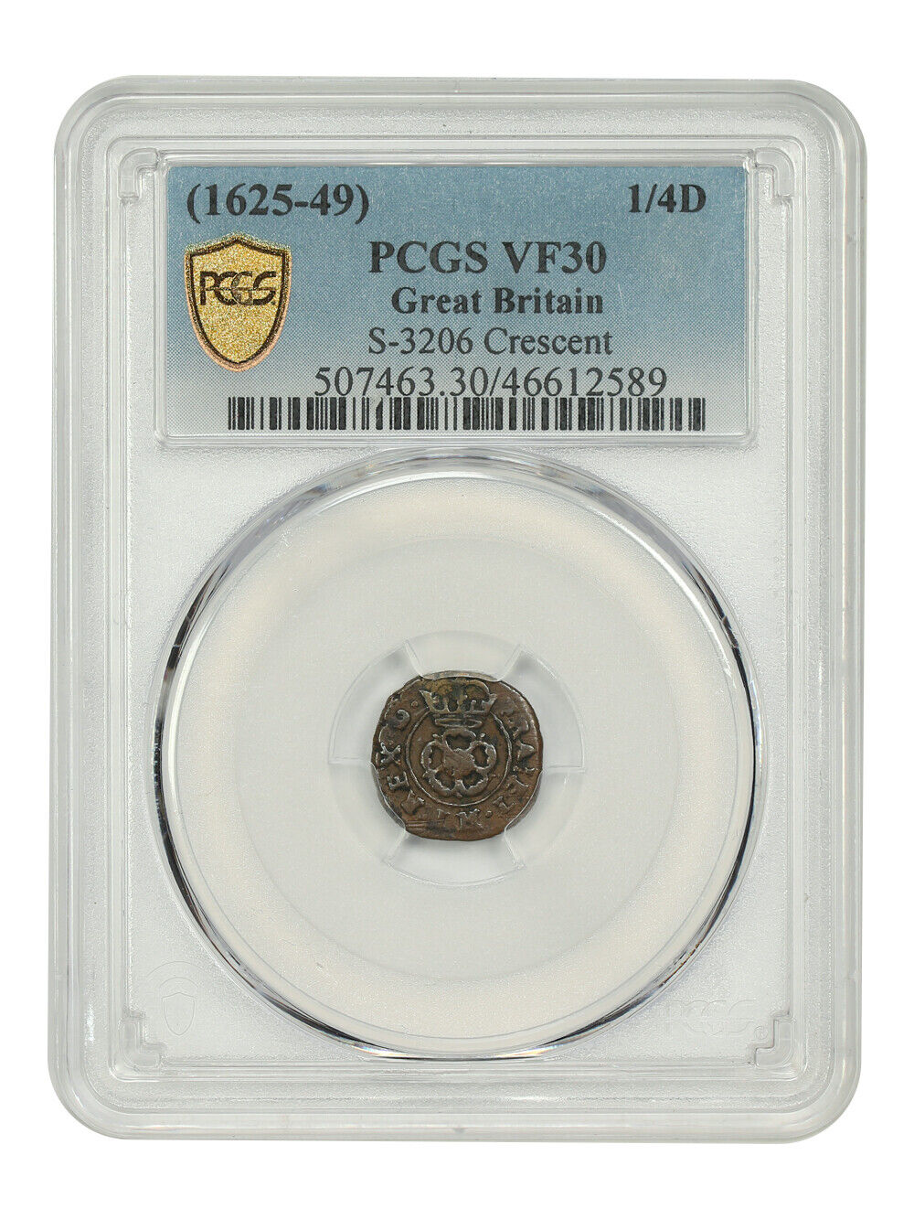 Great Britain: (1625-49) 1/4D PCGS VF30 (S-3206, Crescen) - Other