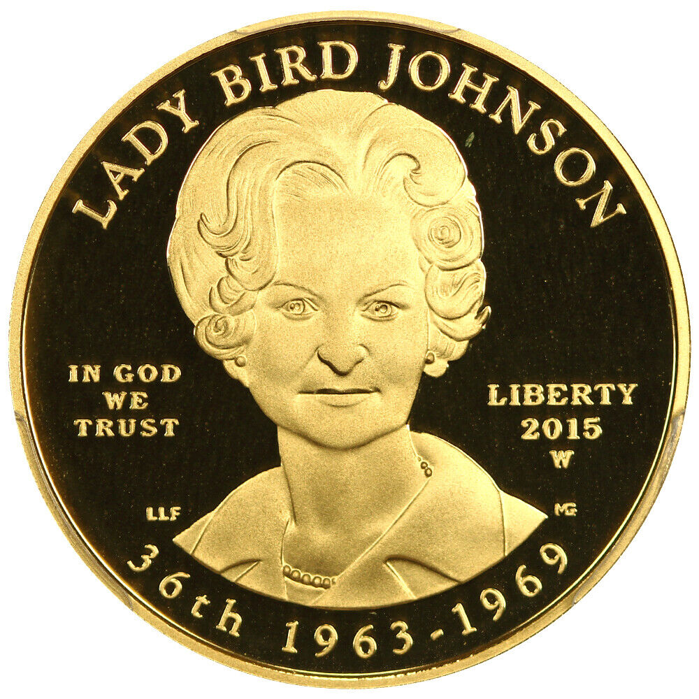 2015-W $10 "Lady Bird" Johnson PCGS PR70DCAM (Mercanti Autograph)