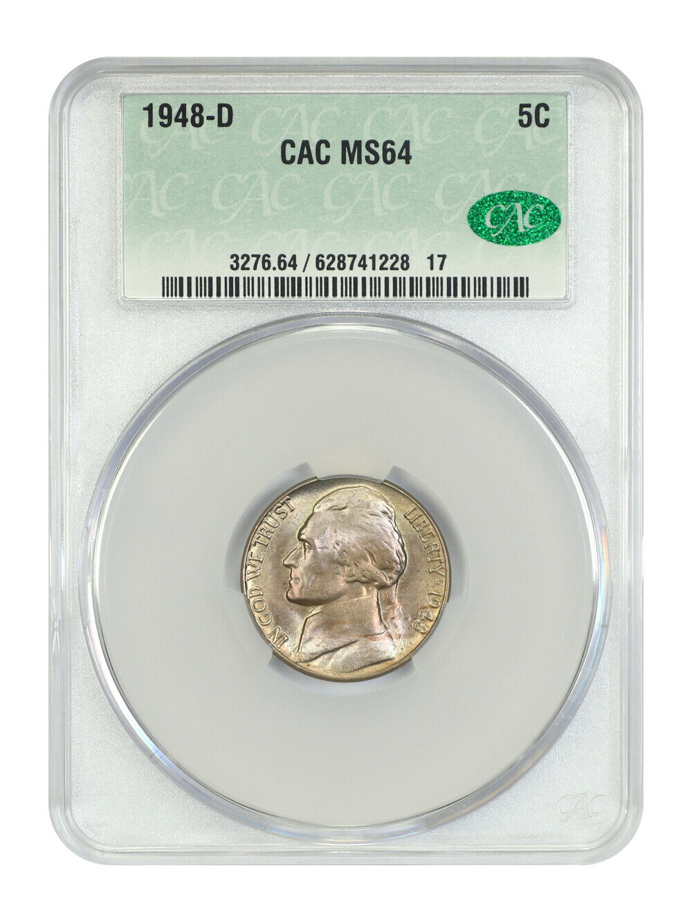 1948-D 5C CACG MS64 - Jefferson Nickel