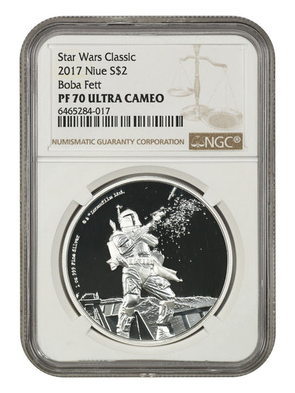 Niue: 2017 Star Wars Boba Fett $2 NGC Proof 70 UCAM (With Box and COA)