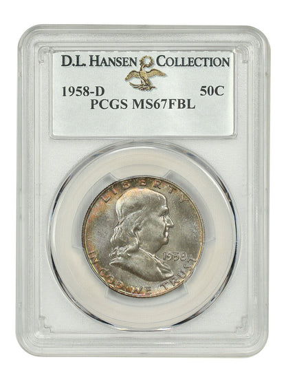 1958-D 50C PCGS MS67FBL ex: D.L. Hansen