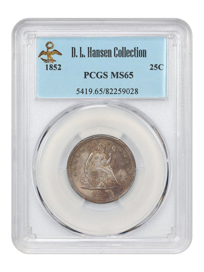 1852 25C PCGS MS65 ex: D.L. Hansen