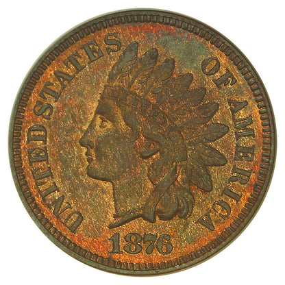 1876 1C NGC PR65RB - Indian Cent