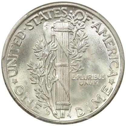 1945-D 10C PCGS/CAC MS67+FB - Mercury Dime