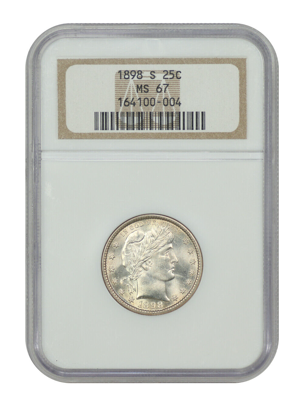 1898-S 25C NGC MS67 - Barber Quarter