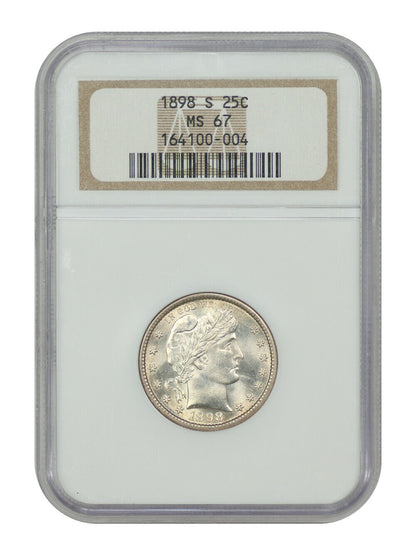 1898-S 25C NGC MS67 - Barber Quarter