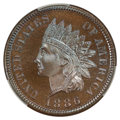 1886 1C CACG PR67+BN (Type 1)  ex: D.L. Hansen/Larry Shepherd - Indian Cent