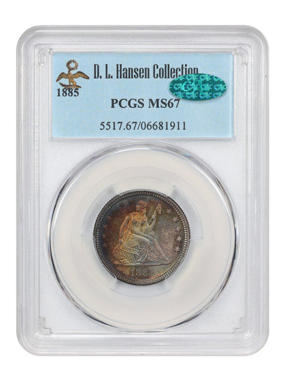 1885 25C PCGS/CAC MS67 ex: D.L. Hansen