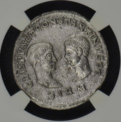 Constantine I, AD 307-337 ROMAN EMPIRE AR Miliarensis NGC AU55 Sirmium