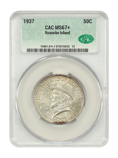 1937 50C Roanoke CACG MS67+ - Classic Silver Commemorative - Popular Commem