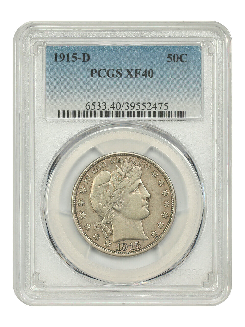 1915-D 50C PCGS XF40 - Barber Half Dollar