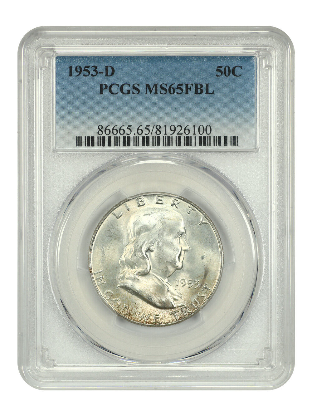 1953-D 50C PCGS MS65FBL - Franklin Half Dollar