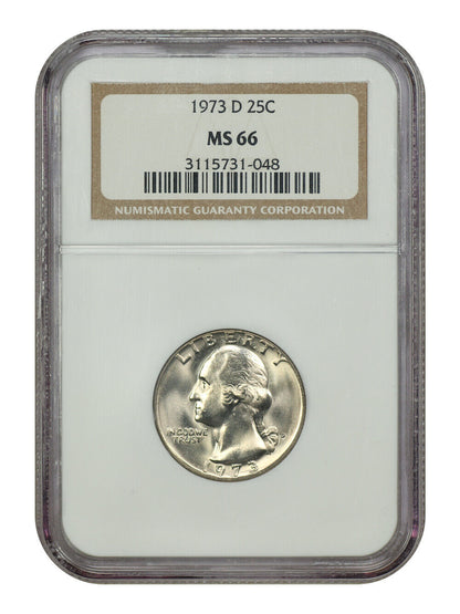 1973-D 25C NGC MS66 - Washington Quarter