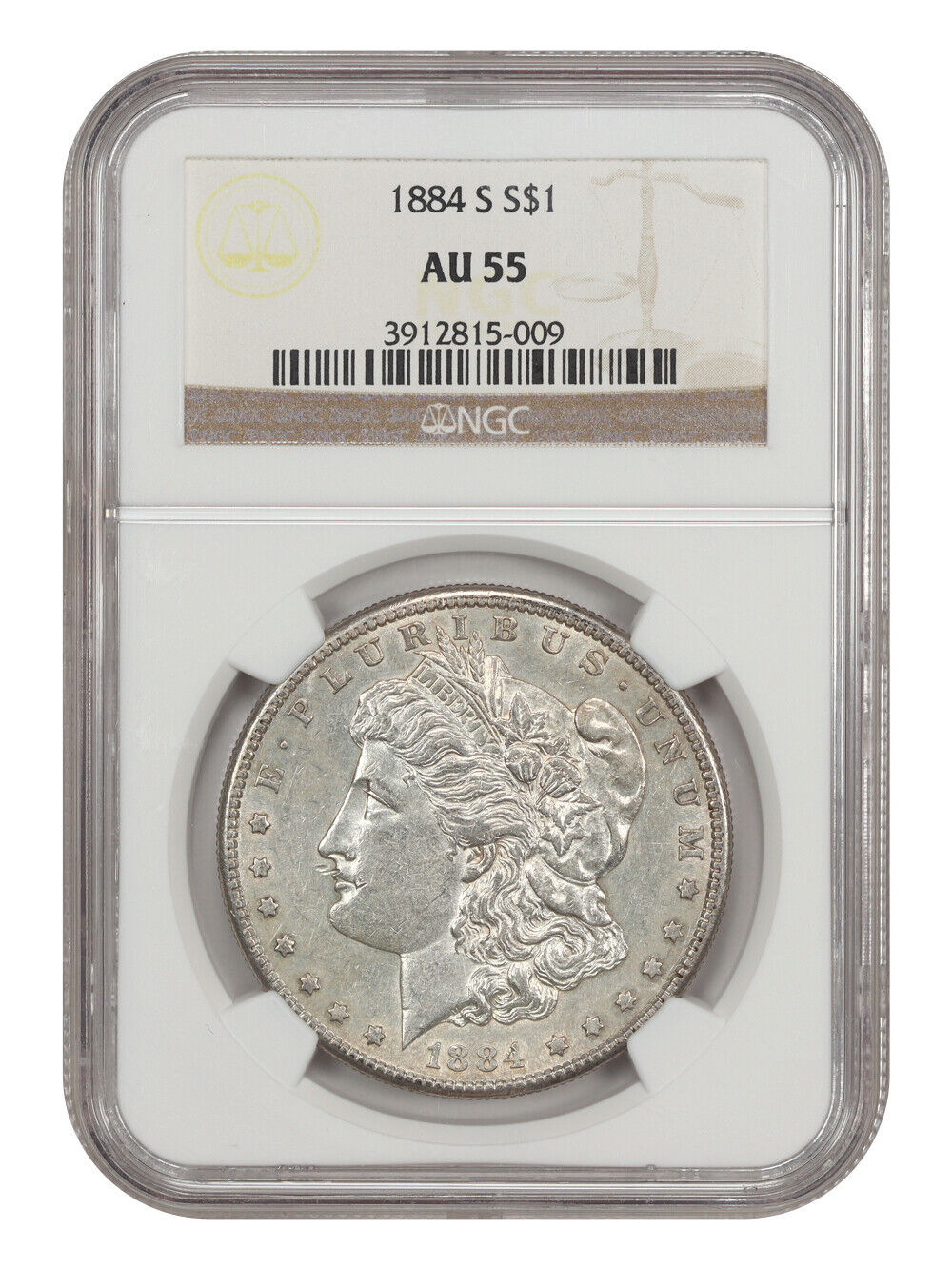 1884-S $1 NGC AU55 - Morgan Dollar - Key Date from San Francisco