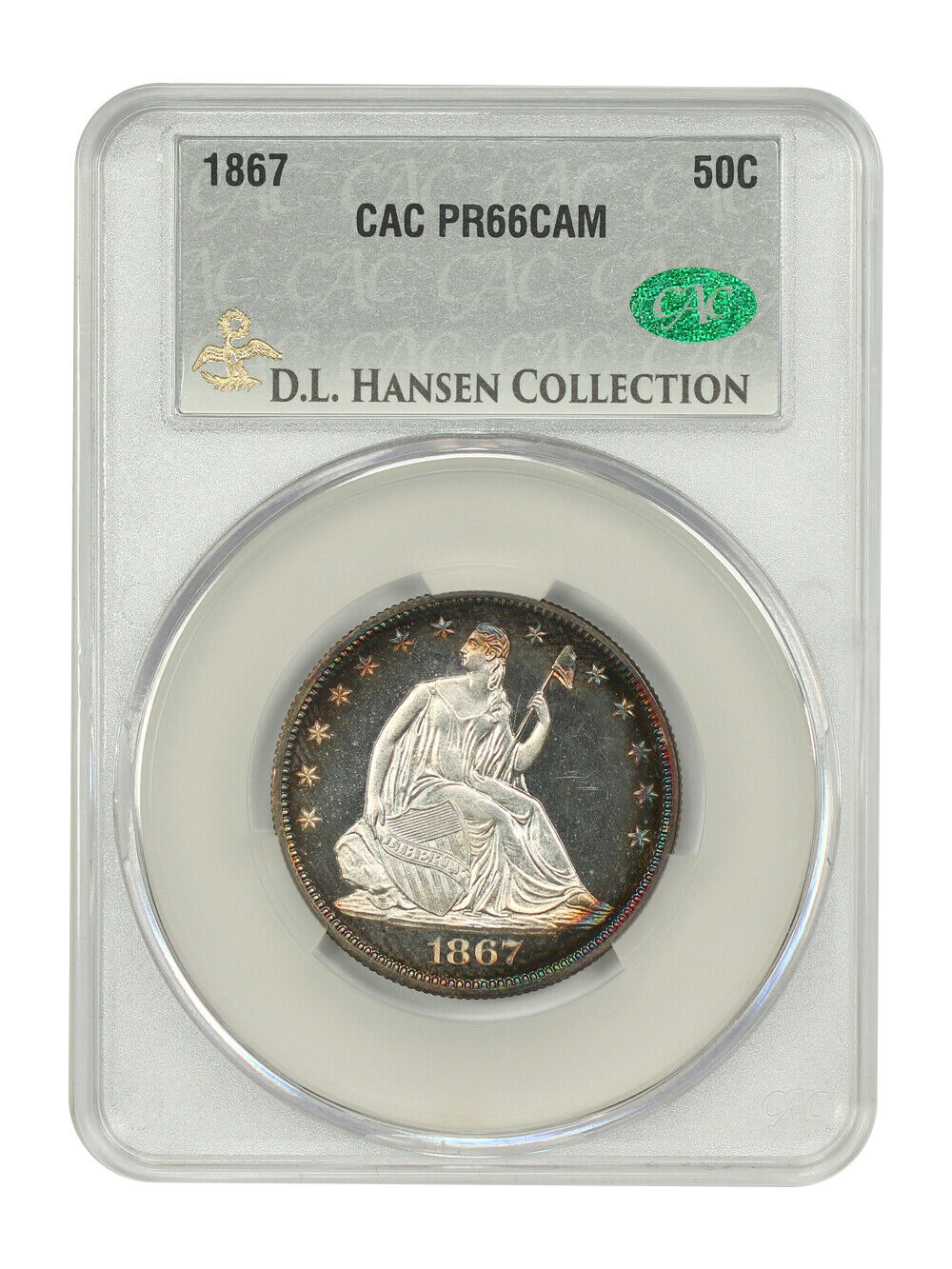 1867 50C CACG PR66CAM ex: D.L. Hansen/Col. Green/Newman