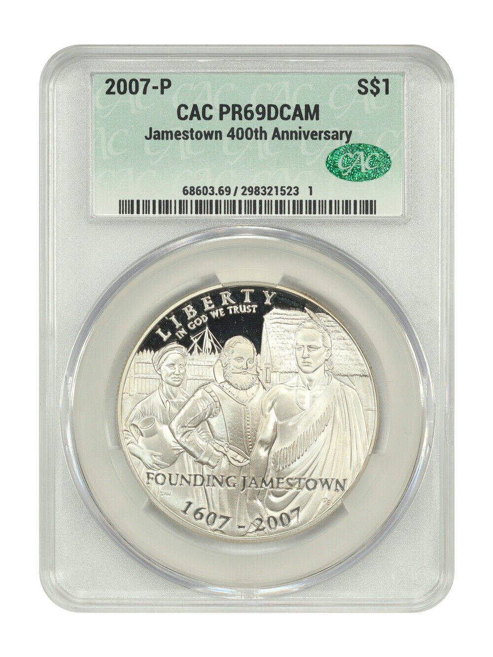 2007-P $1 Jamestown CACG PR69DCAM - $1 (Silver)