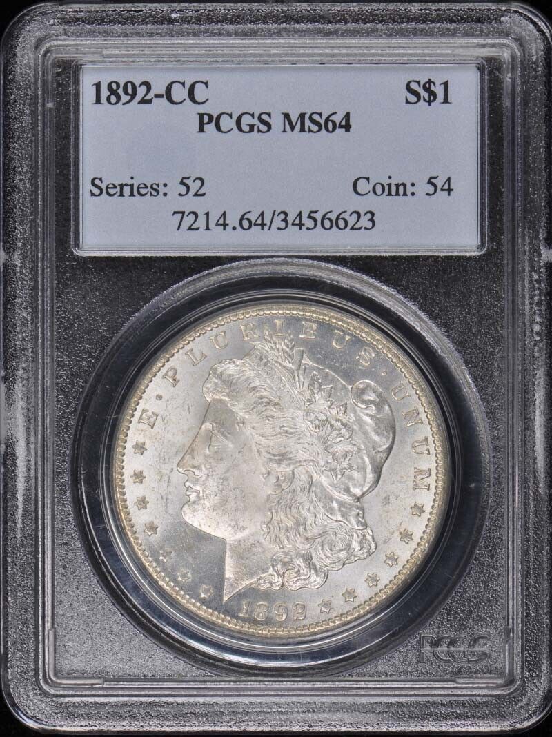 1892-CC $1 Morgan Dollar PCGS MS64