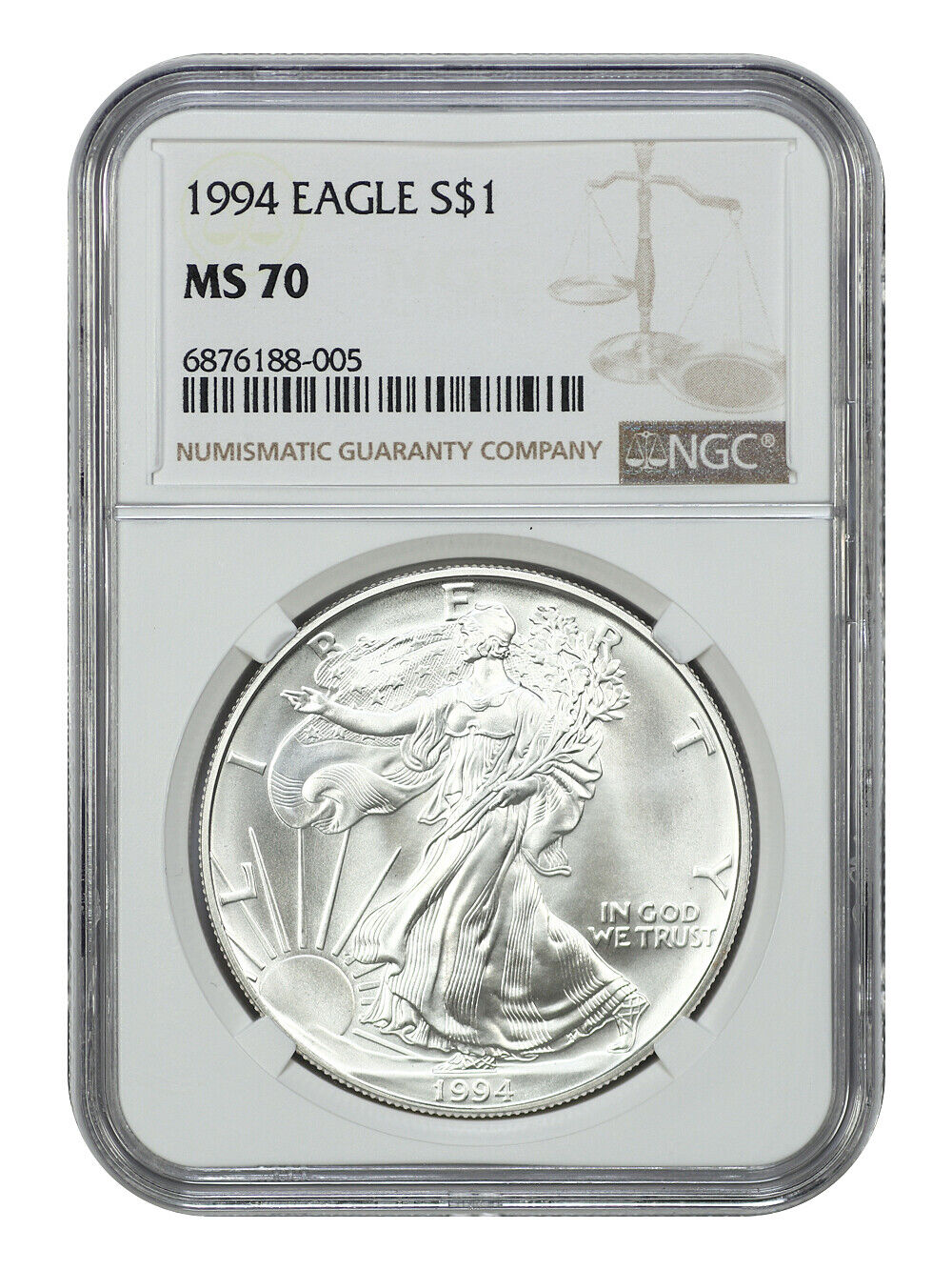 1994 $1 Silver Eagle NGC MS70 - Silver Eagles