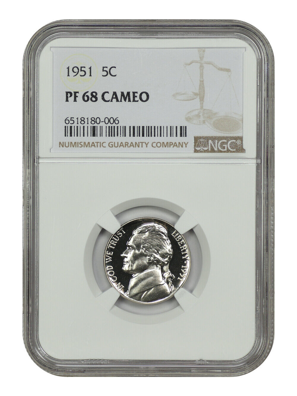 1951 5C NGC PR68CAM - Jefferson Nickel