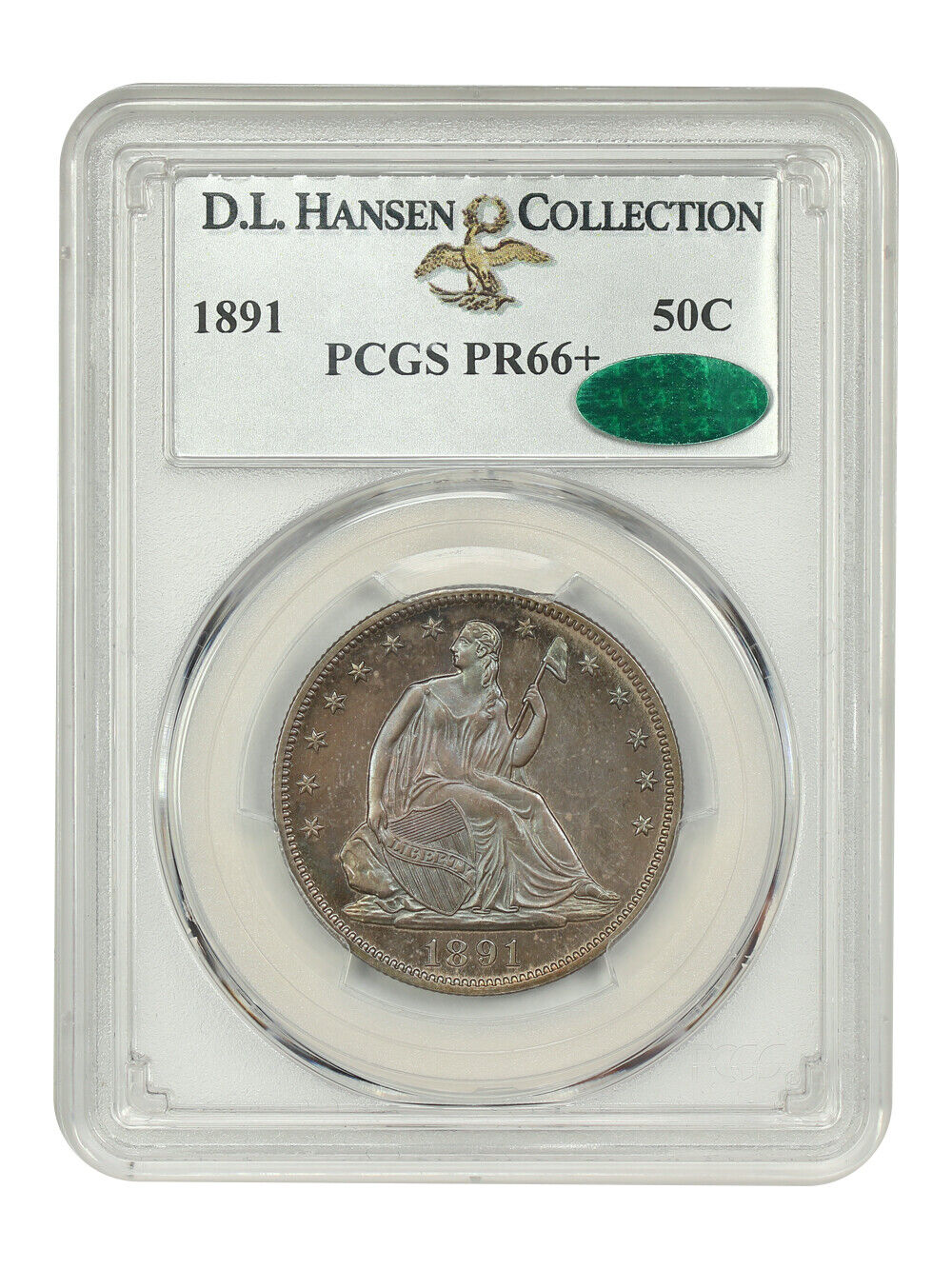 1891 50C PCGS/CAC PR66+ ex: D.L. Hansen