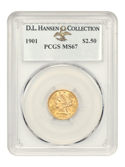 1901 $2.50 PCGS MS67 ex: D.L. Hansen