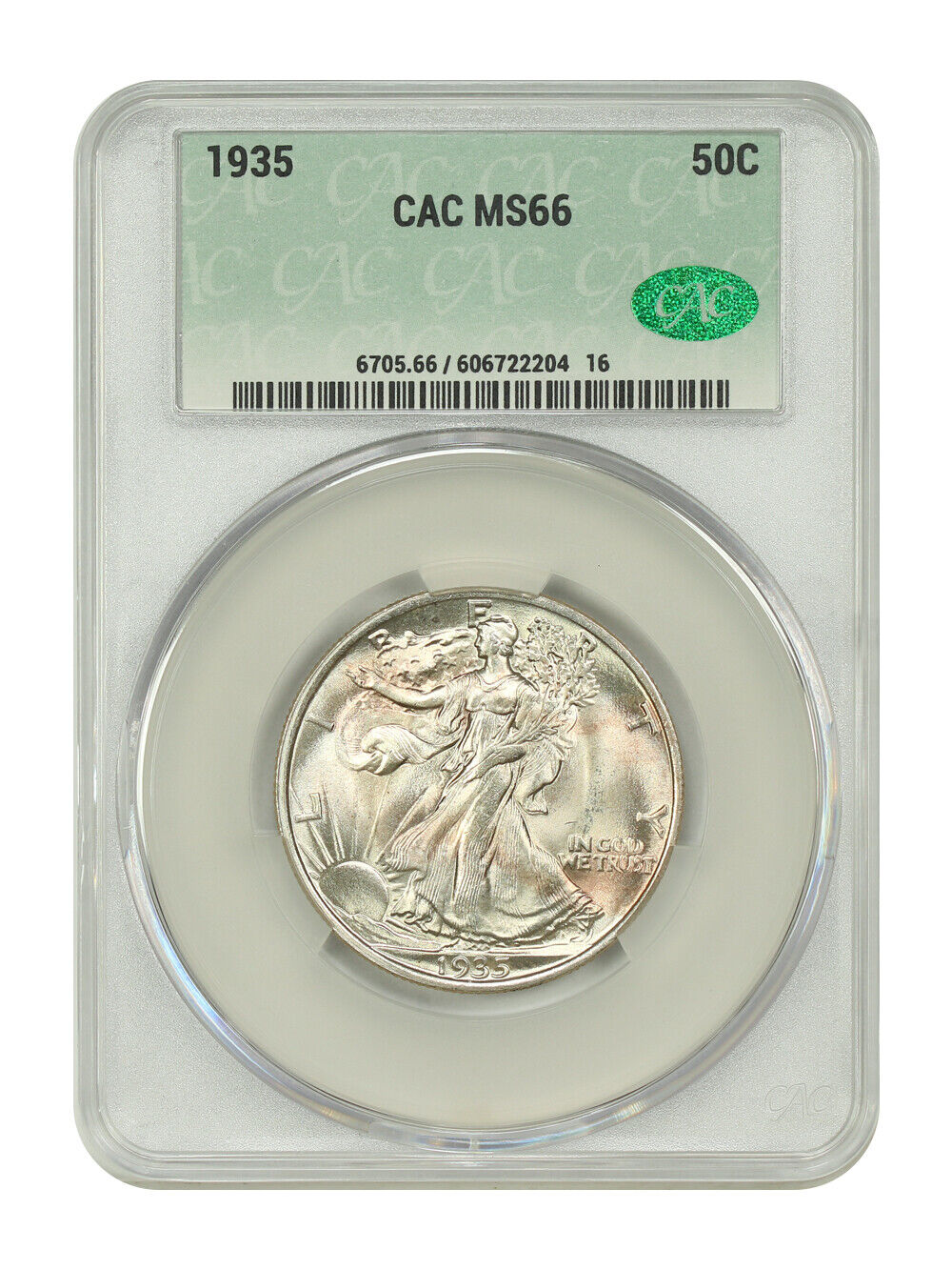 1935 50C CACG MS66 - Walking Liberty Half Dollar