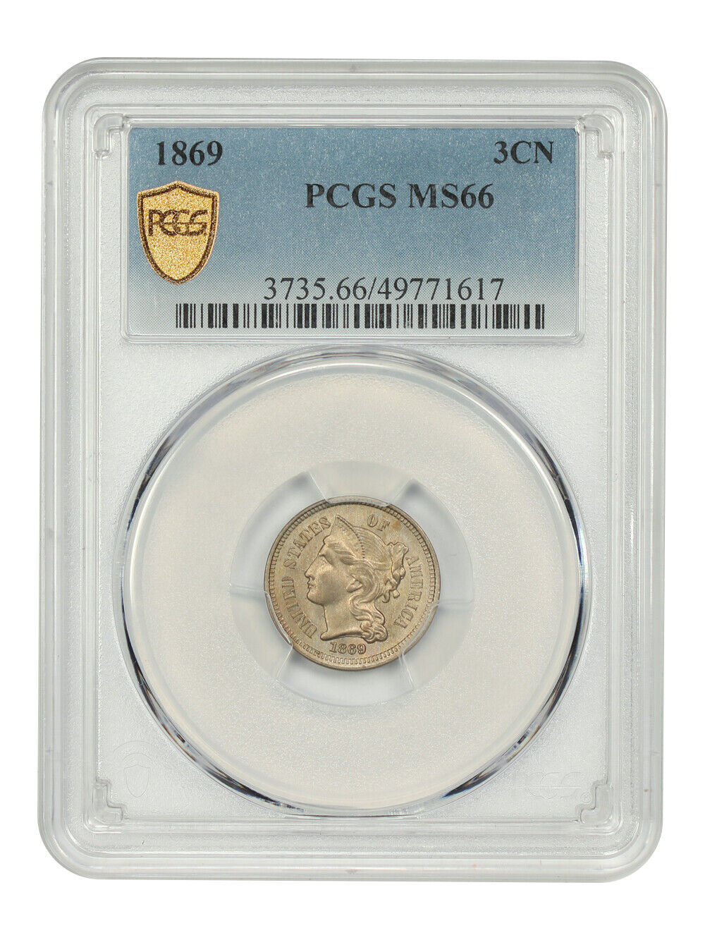 1869 3CN PCGS MS66 - Three Cent Nickel