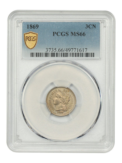 1869 3CN PCGS MS66 - Three Cent Nickel