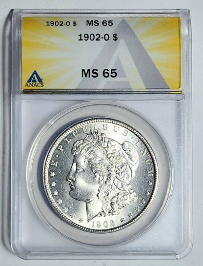 1902 O Morgan Silver Dollar ANACS MS-65