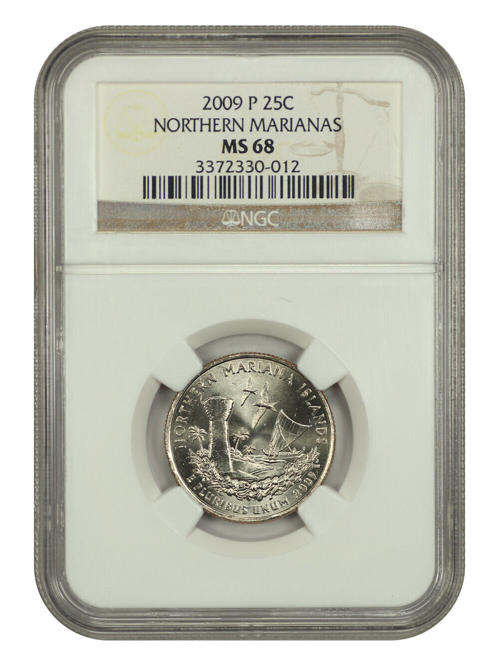 2009-P 25C Northern Mariana Islands NGC MS68 - Type 1, Clad