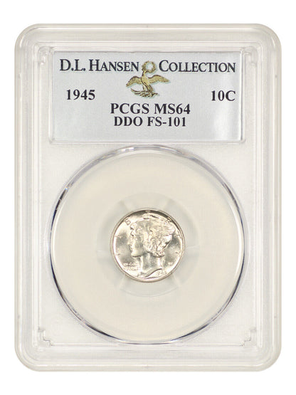 1945 10c PCGS MS64 (DDO, FS-101) ex: D.L. Hansen