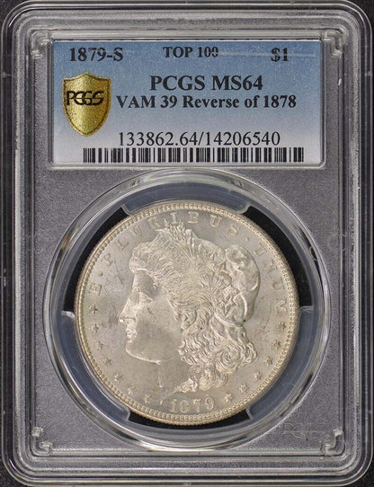 1879-S $1 Reverse of 1878 VAM 39 Morgan Dollar PCGS MS64