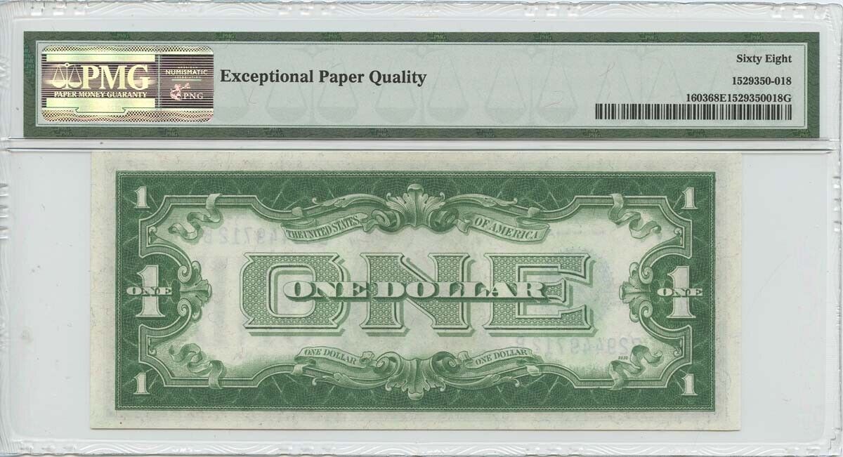 1928-C $1 Siver Certificate FR 1603 PMG Superb Gem 68 EPQ BB Block