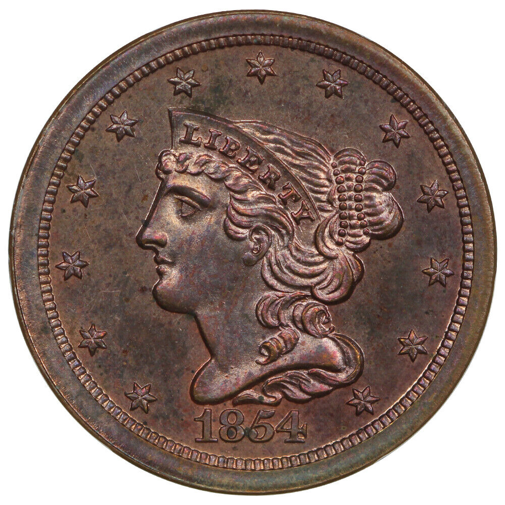 1854 1/2C PCGS PR64RB ex: D.L. Hansen