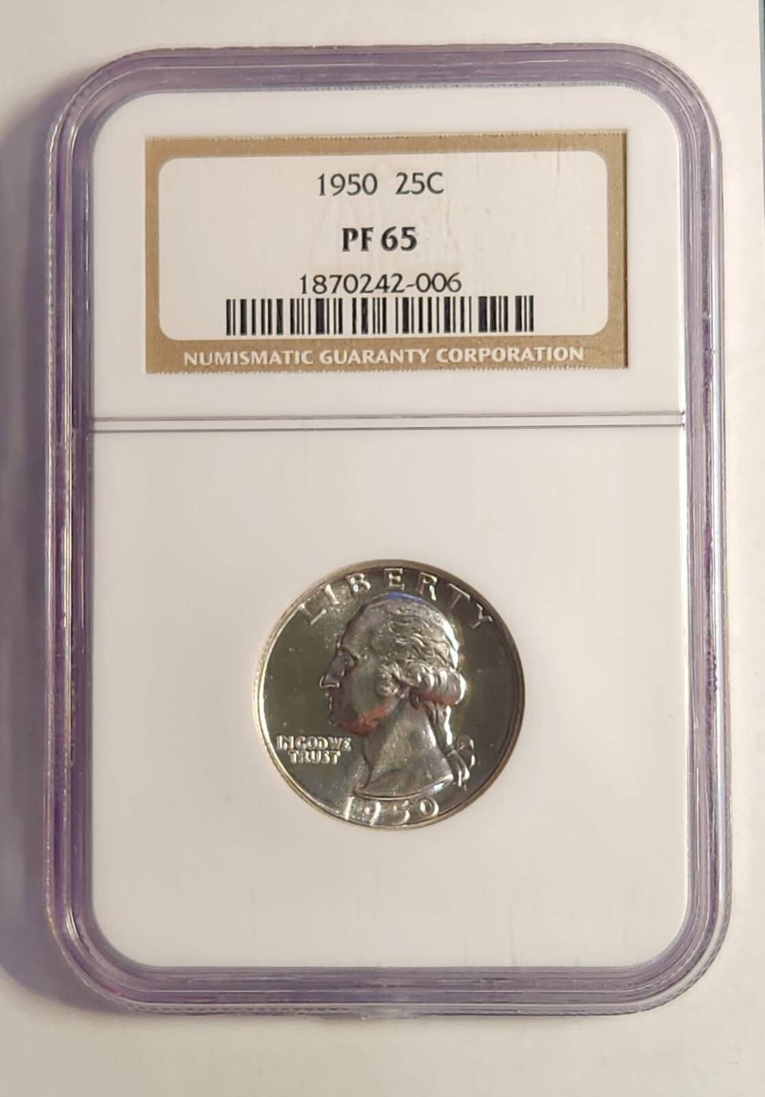 1950 P Washington Quarter NGC PF-65