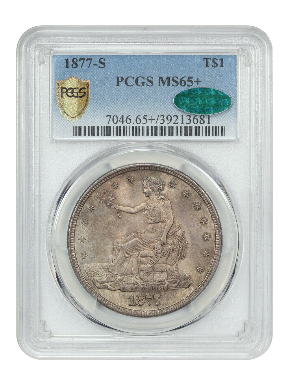 1877-S Trade $1 PCGS/CAC MS65+