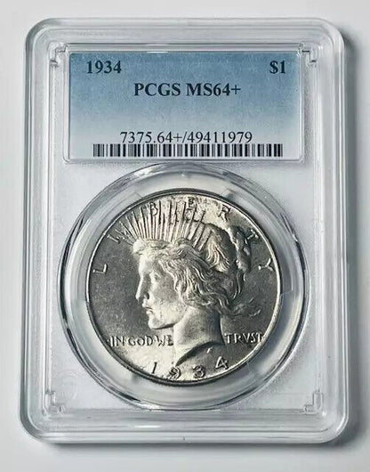 1934 P Peace Dollar PCGS MS-64+ Plus