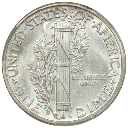 1936-D 10C CACG MS67+FB ex: D.L. Hansen - Mercury Dime