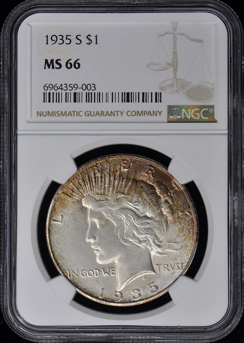 1935-S Peace Dollar S$1 NGC MS66