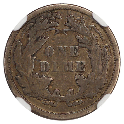 1873 10C NGC XF45 (Open 3, No Arrows) - Liberty Seated Dime