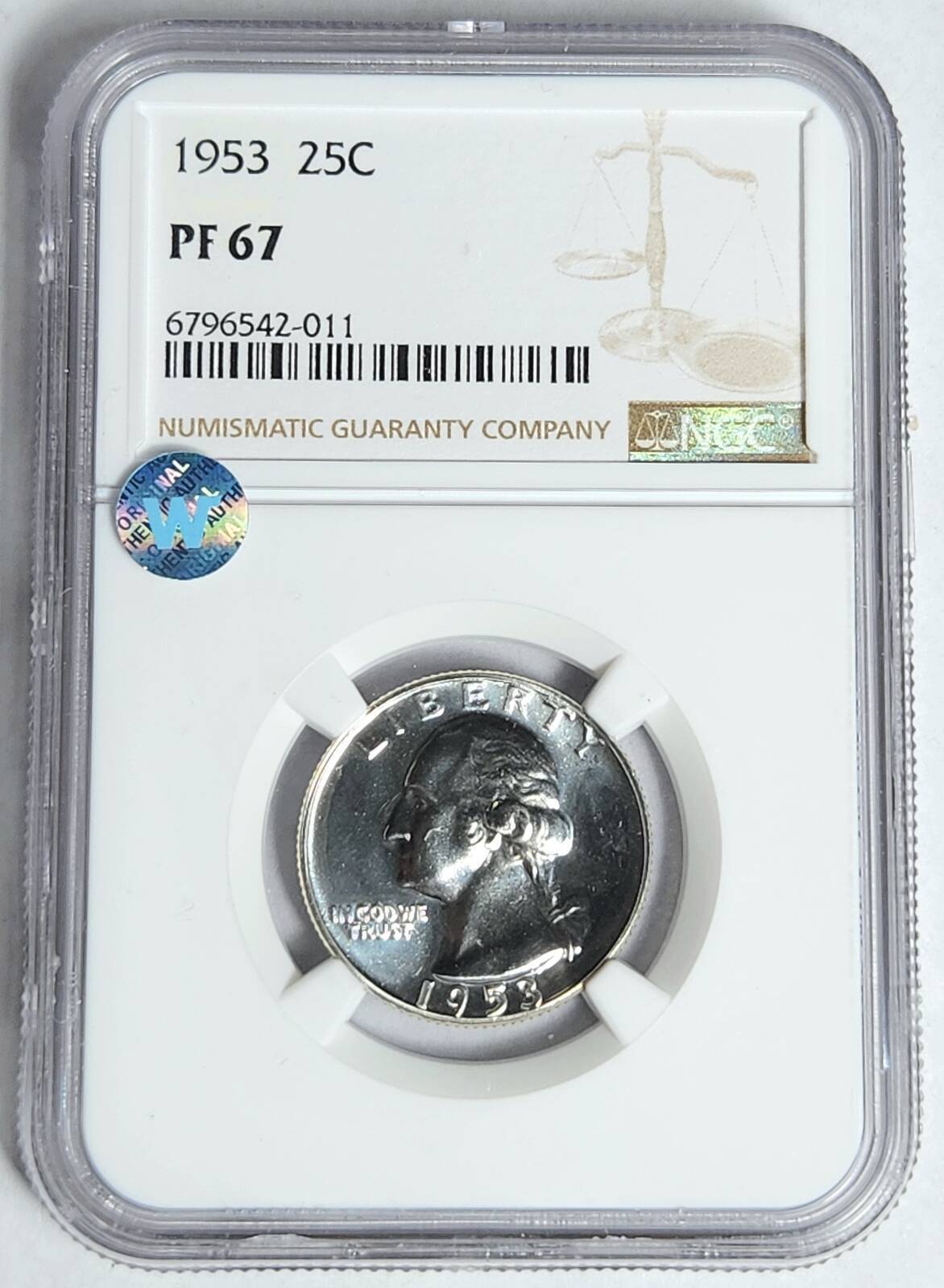 1953 P Washington Quarter NGC PF-67 Sight White