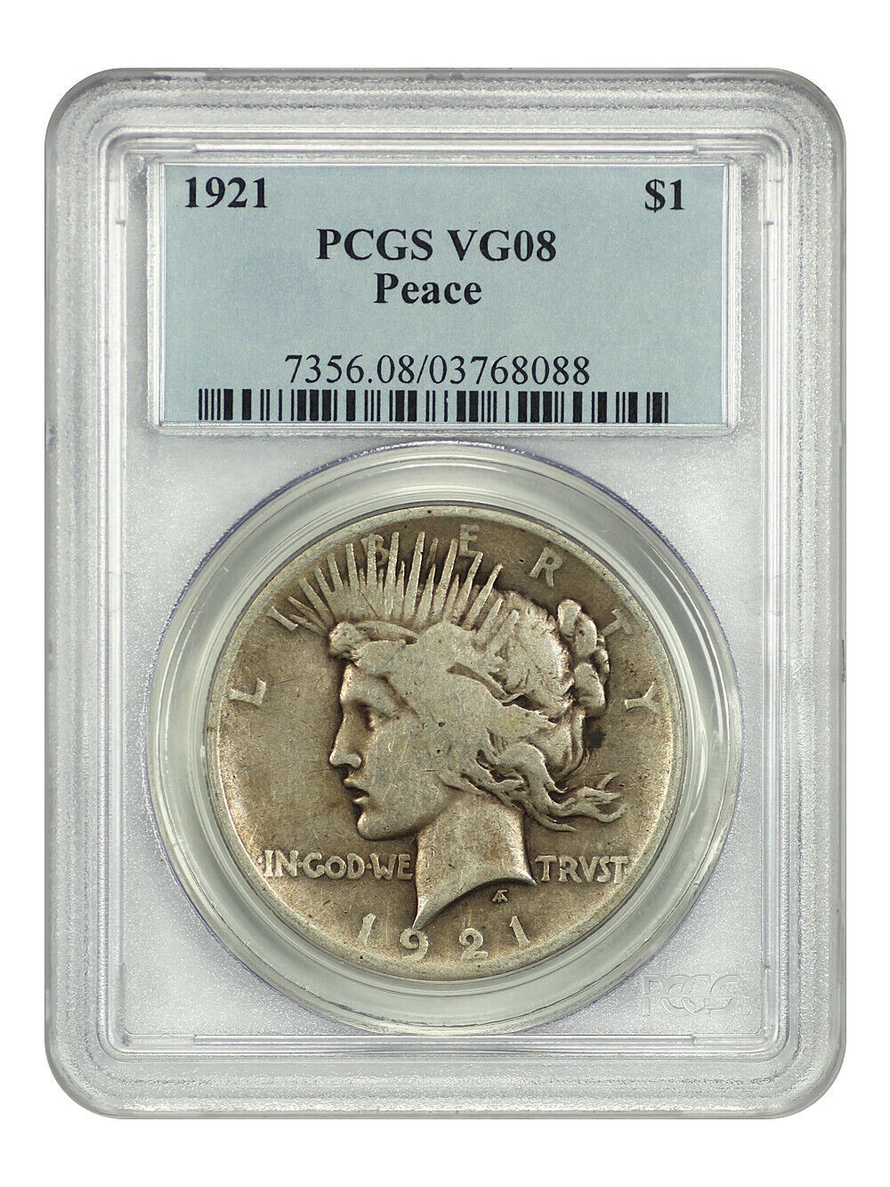 1921 $1 High Relief PCGS VG8