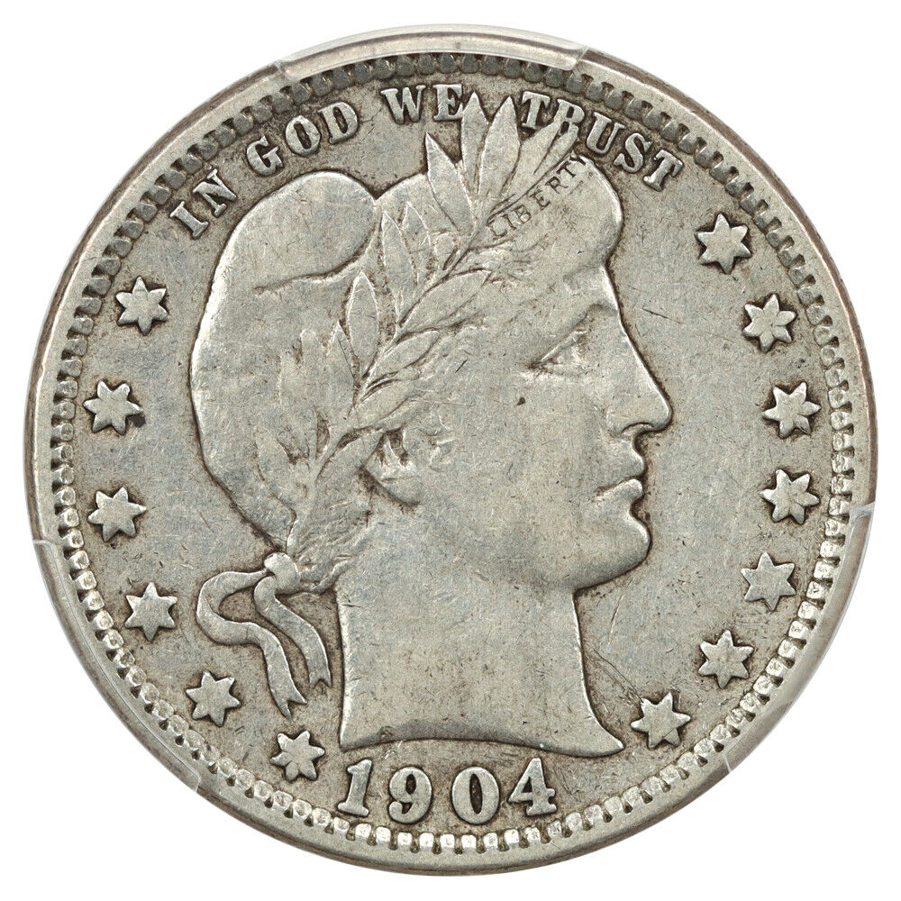 1904-O 25C PCGS/CAC VF30 - Barber Quarter - Scarce Date