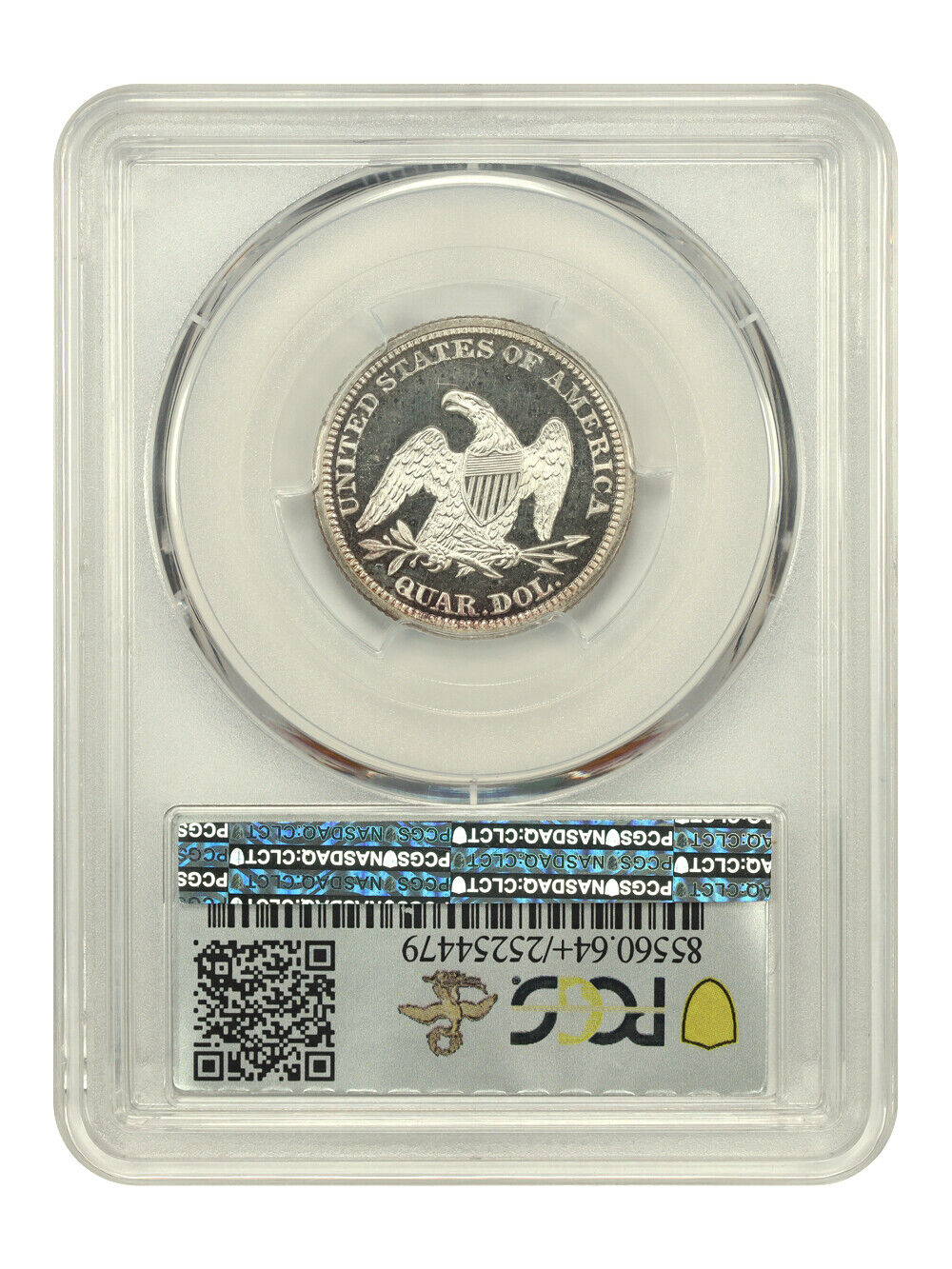 1864 25C PCGS/CAC PR64+CAM ex: D.L. Hansen