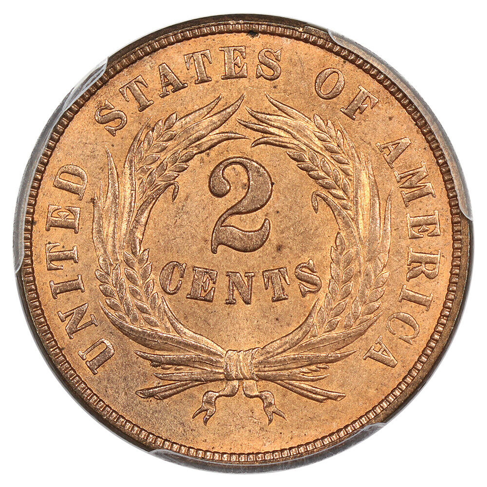 1869 2c PCGS MS65RD ex: D.L. Hansen