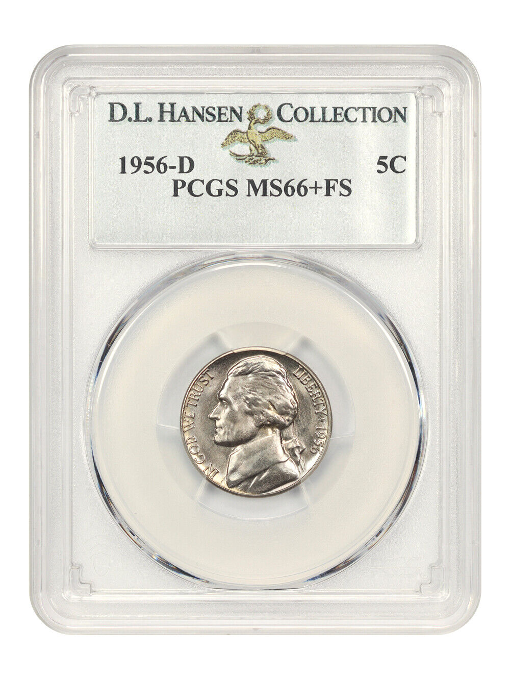 1956-D 5c PCGS MS66+ FS ex: D.L. Hansen