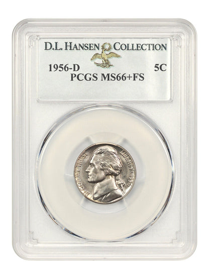 1956-D 5c PCGS MS66+ FS ex: D.L. Hansen